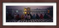 Framed Group of people at a temple, Golden Temple, Amritsar, Punjab, India