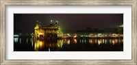 Framed Temple lit up at night, Golden Temple, Amritsar, Punjab, India