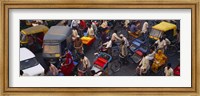 Framed High angle view of traffic on the street, Old Delhi, Delhi, India