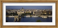 Framed Buildings at the waterfront, Chain Bridge, Danube River, Budapest, Hungary
