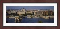 Framed Buildings at the waterfront, Chain Bridge, Danube River, Budapest, Hungary
