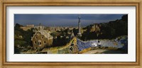 Framed High angle view of a city, Parc Guell, Barcelona, Catalonia, Spain