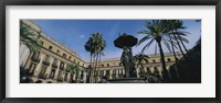 Framed Fountain in front of a palace, Placa Reial, Barcelona, Catalonia, Spain