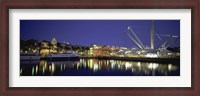 Framed Reflection of buildings in water, The Bigo, Porto Antico, Genoa, Italy