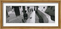 Framed Rear view of a man walking in front of a building, Casaba, Algiers, Algeria