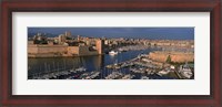 Framed High angle view of boats docked at a port, Old Port, Marseille, Bouches-Du-Rhone, Provence-Alpes-Cote Daze, France