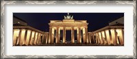 Framed Low angle view of a gate lit up at night, Brandenburg Gate, Berlin, Germany