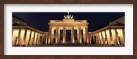 Framed Low angle view of a gate lit up at night, Brandenburg Gate, Berlin, Germany