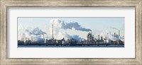 Framed Oil refinery at the waterfront, Delaware River, New Jersey, USA