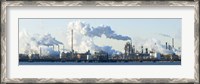 Framed Oil refinery at the waterfront, Delaware River, New Jersey, USA
