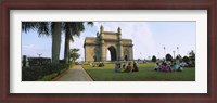 Framed Tourist in front of a monument, Gateway Of India, Mumbai, Maharashtra, India