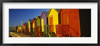 Framed Beach huts in a row, St James, Cape Town, South Africa