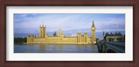 Framed Government building at the waterfront, Thames River, Houses Of Parliament, London, England