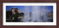 Framed Water fountain with a rainbow in front of museum, Hagia Sophia, Istanbul, Turkey