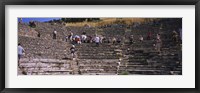 Framed Tourists at old ruins of an amphitheater, Odeon, Ephesus, Turkey