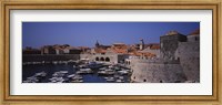 Framed High angle view of boats at a port, Old port, Dubrovnik, Croatia