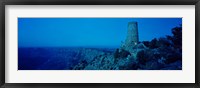 Framed Desert View Watchtower in Blue, Desert Point, Grand Canyon National Park, Arizona