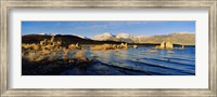 Framed Lake with mountains in the background, Mono Lake, Eastern Sierra, Californian Sierra Nevada, California, USA