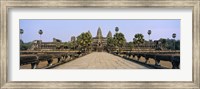 Framed Path leading towards an old temple, Angkor Wat, Siem Reap, Cambodia