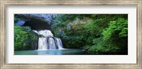 Framed Waterfall in a forest, Lison River, Jura, France