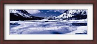 Framed Lake and snowcapped mountains, Tioga Lake, Inyo National Forest, Eastern Sierra, Californian Sierra Nevada, California