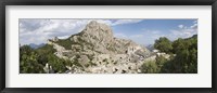 Framed Old ruins of an amphitheater, Termessos, Taurus Mountains, Antalya Province, Turkey