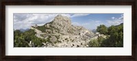 Framed Old ruins of an amphitheater, Termessos, Taurus Mountains, Antalya Province, Turkey