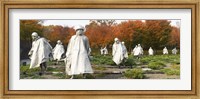 Framed Statues of army soldiers in a park, Korean War Memorial, Washington DC, USA