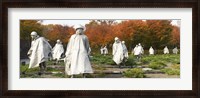 Framed Statues of army soldiers in a park, Korean War Memorial, Washington DC, USA