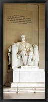 Framed Abraham Lincoln's Statue in a memorial, Lincoln Memorial, Washington DC, USA