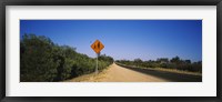 Framed Pedestrian Crossing sign at the roadside, Outback Highway, Australia