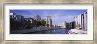 Framed Buildings along a river, The Reichstag, Spree River, Berlin, Germany