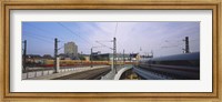 Framed Trains on railroad tracks, Central Station, Berlin, Germany