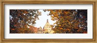 Framed Low angle view of buildings viewed through trees, Bietigheim, Baden-Wurttemberg, Germany