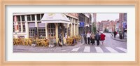 Framed Tourists walking on the street in a city, Ghent, Belgium