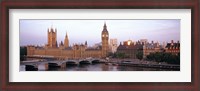 Framed Arch bridge across a river, Westminster Bridge, Big Ben, Houses Of Parliament, Westminster, London, England