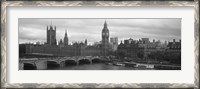 Framed Bridge across a river, Westminster Bridge, Big Ben, Houses of Parliament, City Of Westminster, London, England