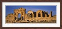 Framed Old ruins of buildings in a city, Sbeitla, Kairwan, Tunisia