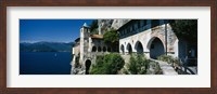 Framed Walkway along a building at a lake, Santa Caterina del Sasso, Lake Maggiore, Piedmont, Italy