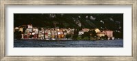 Framed Buildings at the lakeside viewed from a ferry, Varenna, Lake Como, Lecco, Lombardy, Italy