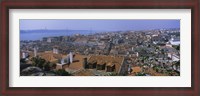 Framed High angle view of a city viewed from a castle, Castelo De Sao Jorge, Lisbon, Portugal