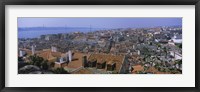 Framed High angle view of a city viewed from a castle, Castelo De Sao Jorge, Lisbon, Portugal