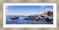 Framed Rock formations in the sea, The Baths, Virgin Gorda, British Virgin Islands
