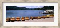 Framed Row of boats in a dock, Titisee, Black Forest, Germany