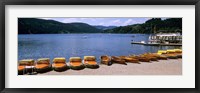 Framed Row of boats in a dock, Titisee, Black Forest, Germany