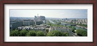 Framed High angle view of a cityscape viewed from the Eiffel Tower, Paris, France