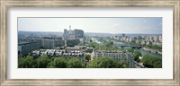 Framed High angle view of a cityscape viewed from the Eiffel Tower, Paris, France
