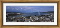 Framed Buildings in a city, Lake Geneva, Lausanne, Switzerland