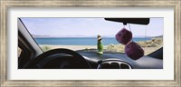 Framed Lake viewed through the windshield of a car, Pyramid Lake, Washoe County, Nevada, USA