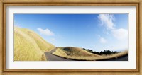 Framed Curved road on the mountain, Marin County, California, USA